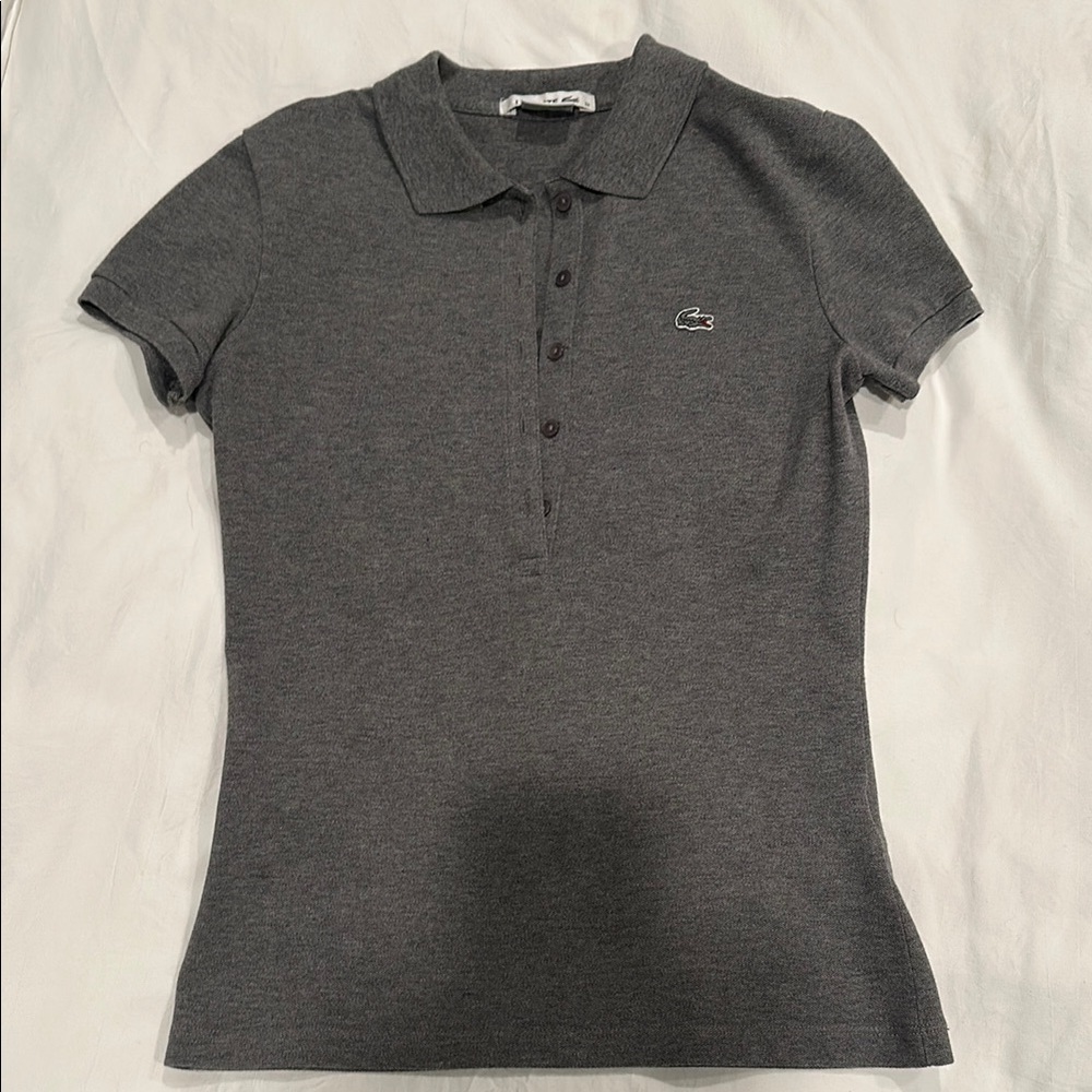 Lacoste Women's Dark Gray Button Down Shirt